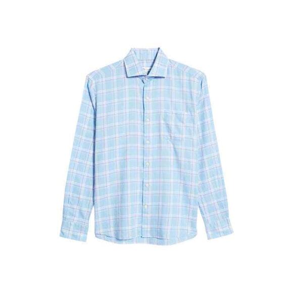 Peter Millar Kenton Summer Button-Up Shirt Cottage Blue Size 2XL 0161 - Picture 2 of 2